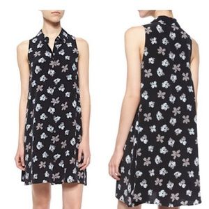 Equipment silk floral sleeveless shirt dress
